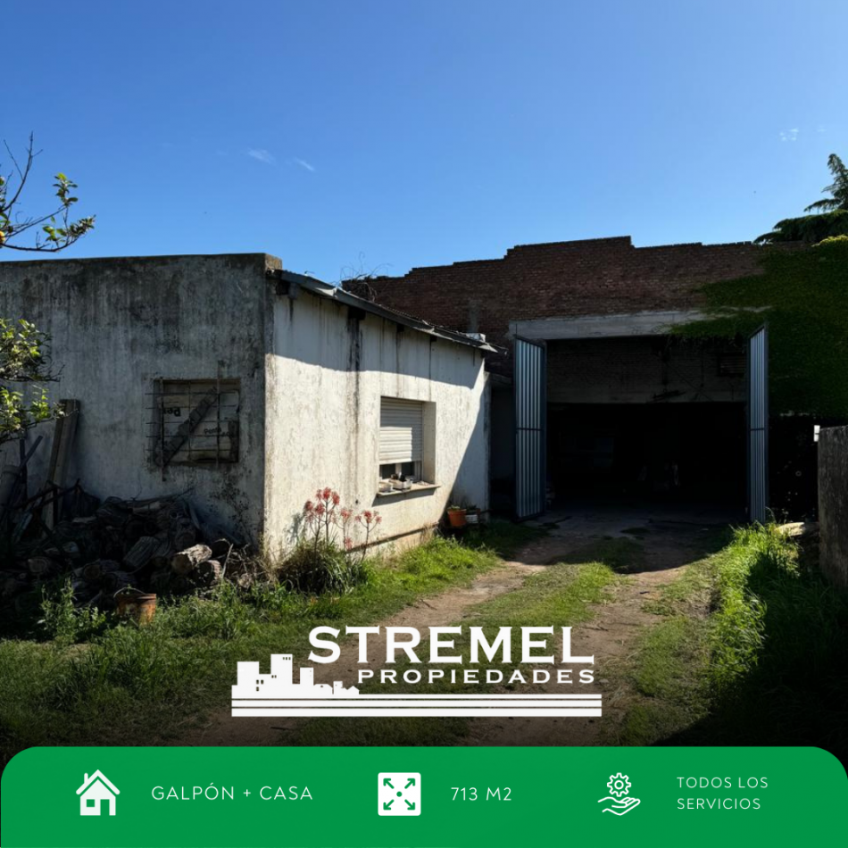 Venta de Galpon y Casa para Refaccionar en Calle Harriott
